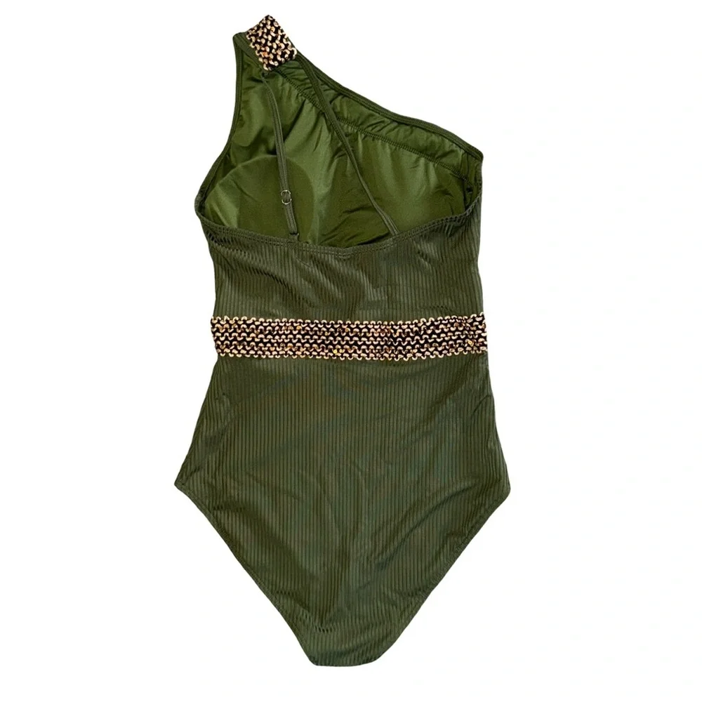 TALISEA Olive Green Ribbed Sparkle One
Piece Swim- medium- NWOT - Picture 3 of 3